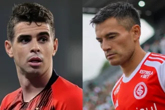 Oscar e Aránguiz, ex-jogadores do Internacional