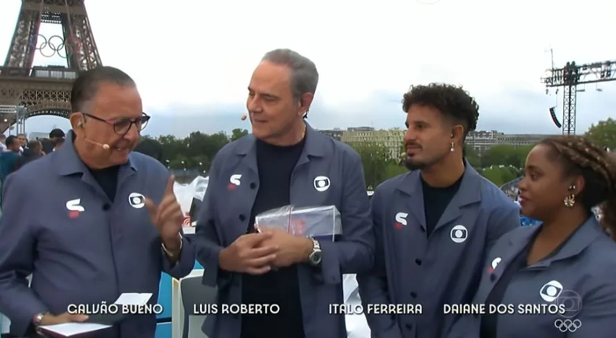 Galvão Bueno é criticado na web por atitude com Daiane do Santos na abertura das Olimpíadas