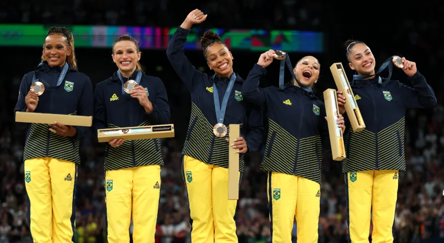 Brasil conquista bronze inédito na ginástica feminina em equipe nas Olimpíadas