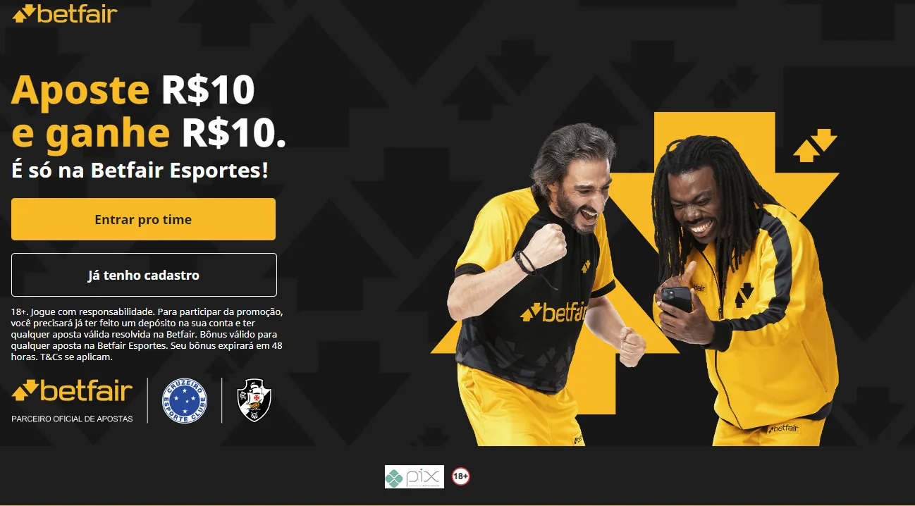 Aposte R$10 e ganhe R$10 na Betfair