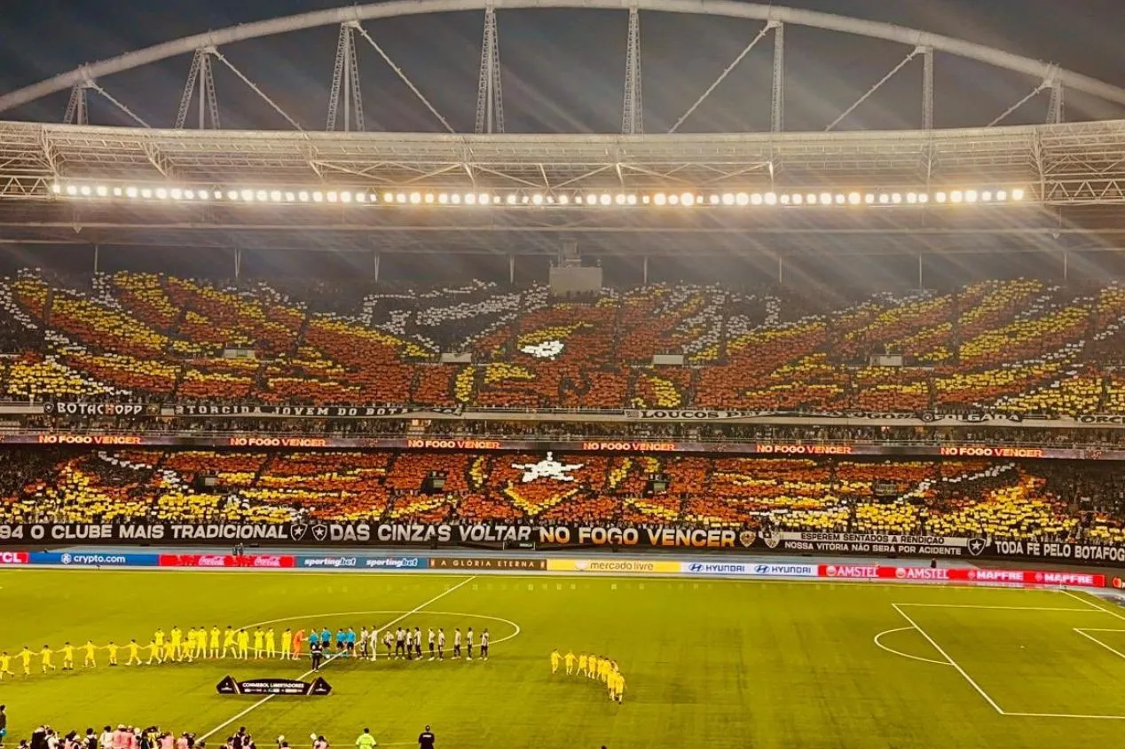 Torcedores do Botafogo fazem mosaico inédito para receber o time contra o Palmeiras; veja