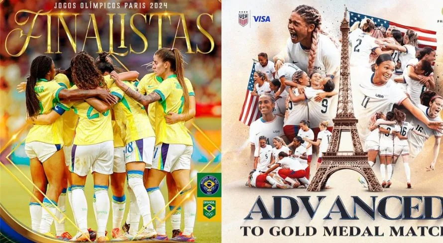 Olimpíadas: Brasil e EUA duelam por uma medalha de ouro no futebol feminino pela terceira vez na história