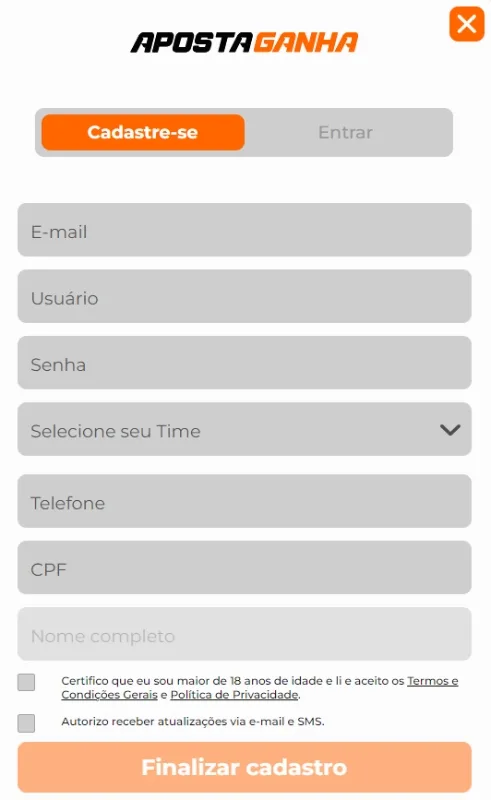 Cadastro na Aposta Ganha Como se cadastrar na Aposta Ganha