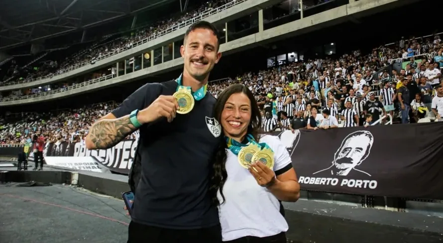 Casal olímpico foi ‘combustível’ para o Palmeiras contra o Botafogo em 2023; relembre