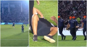 Torcedor do Vasco fratura o pé em ação de marketing do clube no intervalo da partida contra o Atlético-GO; veja