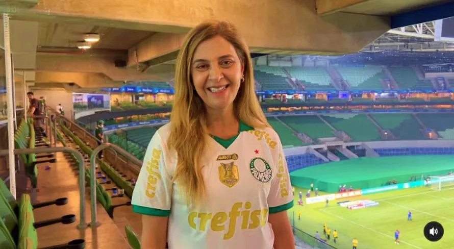 Leila Pereira festeja vitória do Palmeiras sobre o SPFC e chama torcedores para confronto contra o Botafogo