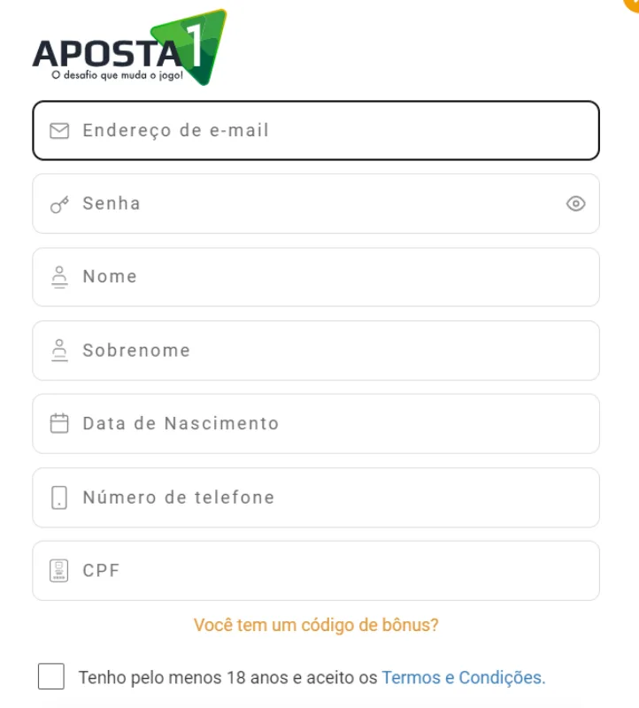 Cadastro Aposta1 Como abrir uma conta na Aposta1