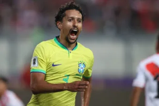 Marquinhos, em jogo da seleção brasileira