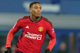 Martial em campo pelo Manchester United