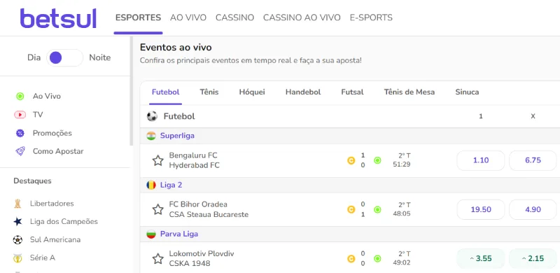 Como são as odds na operadora