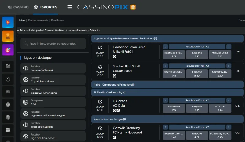 Odds CassinoPix Como são as odds na CassinoPix