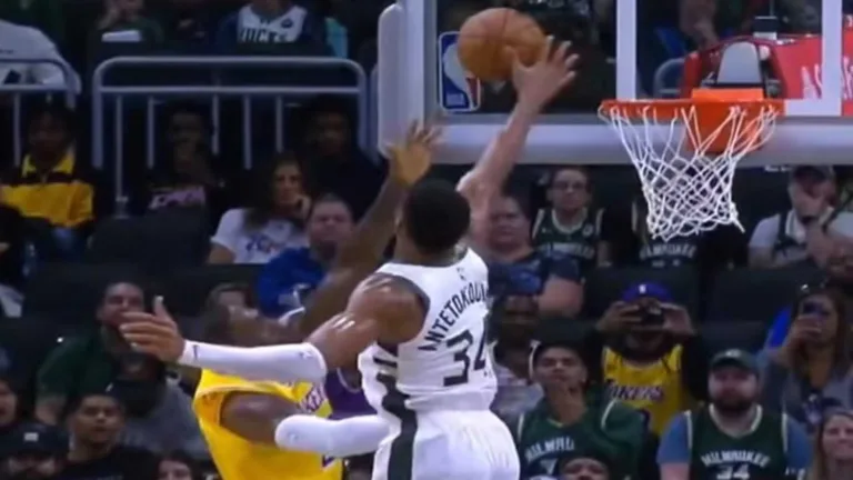 Bucks x Lakers: Giannis surpreende LeBron com toco na pré-temporada da NBA; veja