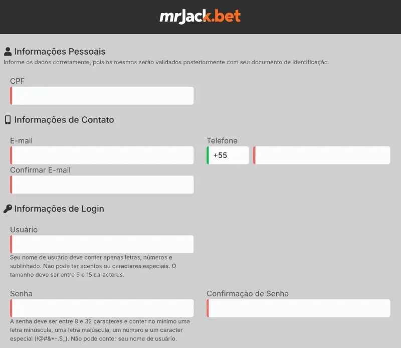 Como criar uma conta no Mr Jack Casino Cadastro no Cassino Mr. Jack