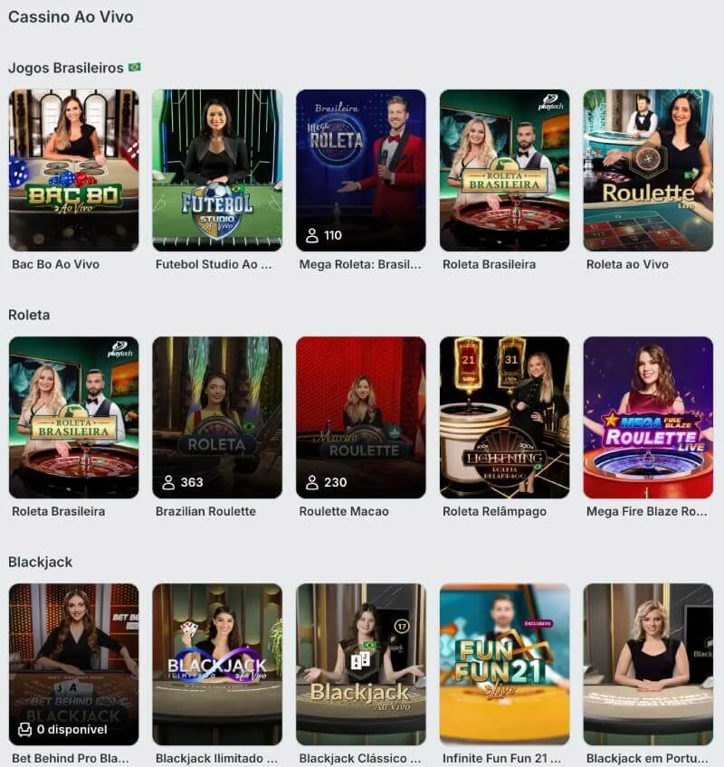 Cassino ao vivo Superbet