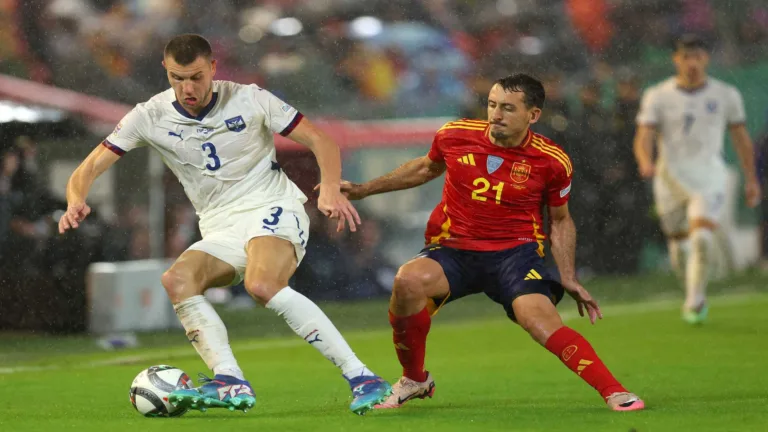 Com amplo domínio, Espanha vence a Sérvia na Liga das Nações