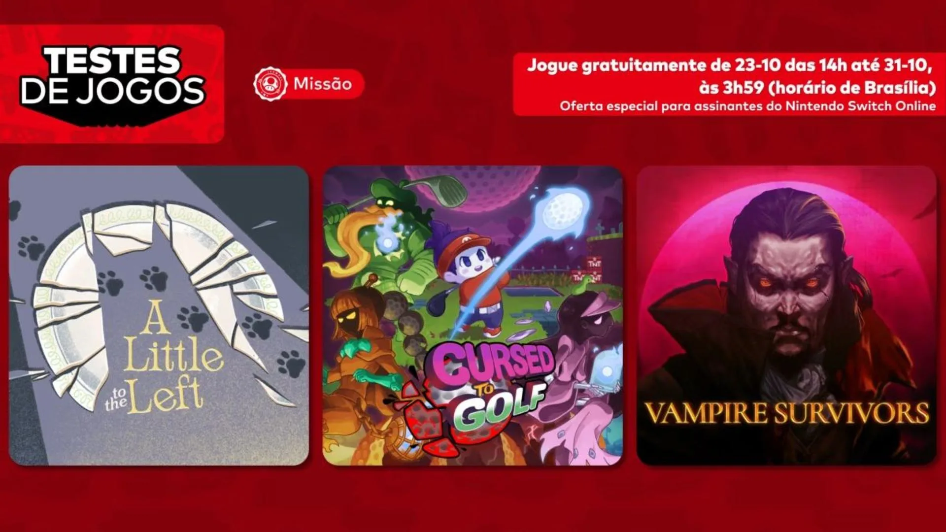 Nintendo Switch Online libera 3 games para testar; saiba quais