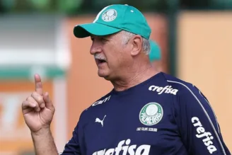 Felipão, em treinamento no Palmeiras