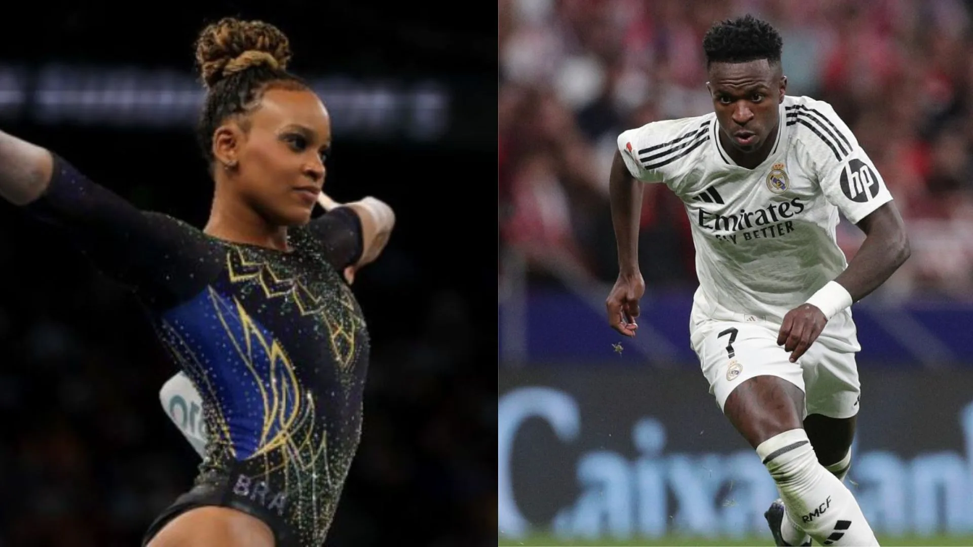Vinicius Júnior e Rebeca Andrade entram em top-10 de atletas em ranking mundial