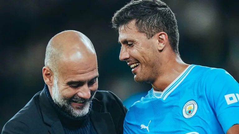 Guardiola e Rodri, do Manchester City, elegem o melhor entre Messi e CR7
