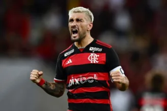 Arrascaeta, em jogo do Flamengo no Maracanã