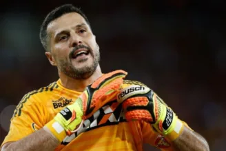 Julio Cesar, em jogo do Flamengo