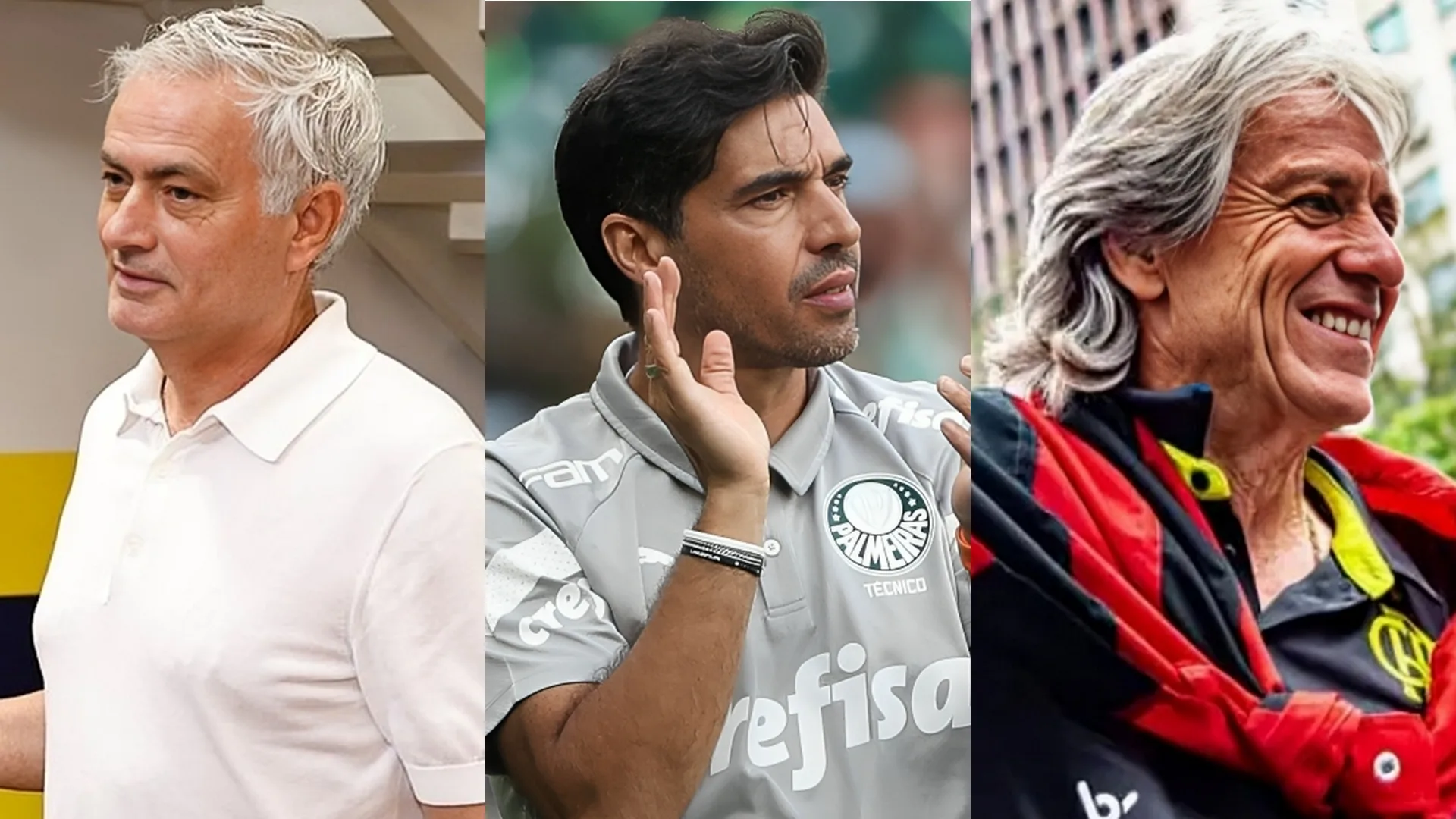 Ranking define melhor técnico português entre Mourinho, Abel Ferreira e Jorge Jesus