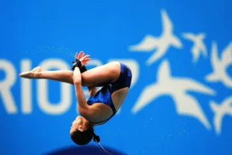 Na imagem, atleta do salto ornamental compete no Pan do Rio em 2007