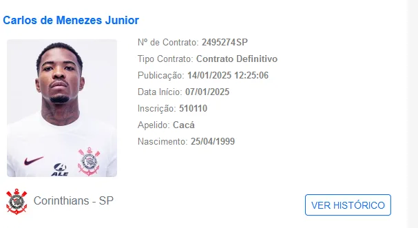 Cacá no BID da CBF - Reprodução