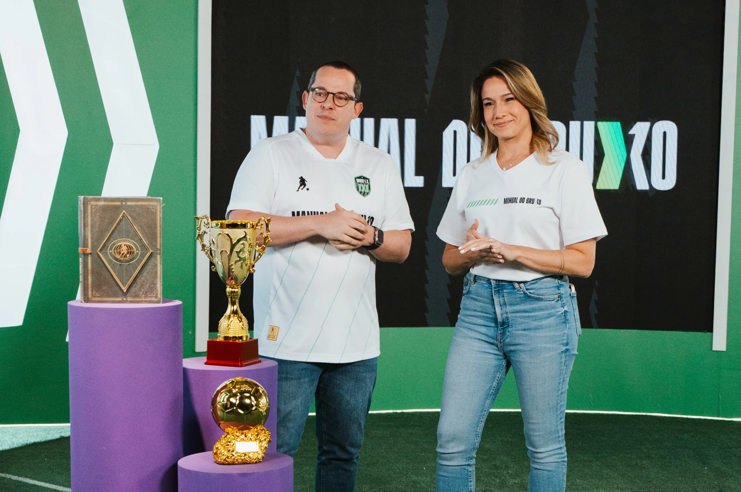 Guido Nunes e Fernanda Gentil, embaixadores do novo projeto de Ronaldinho Gaúcho, Manual do Bruxo