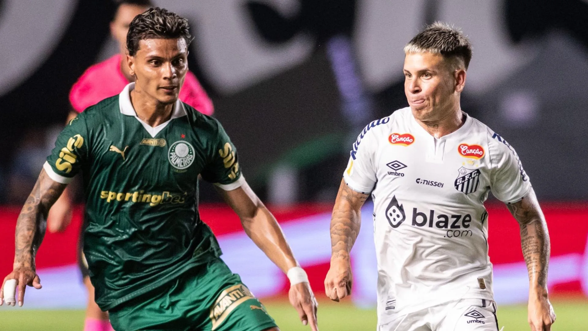 Nos acréscimos, Palmeiras vence Santos de virada no Campeonato Paulista