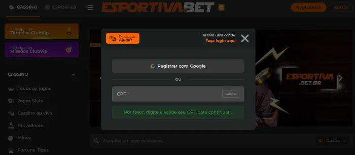 Esportiva Bet Cadastro