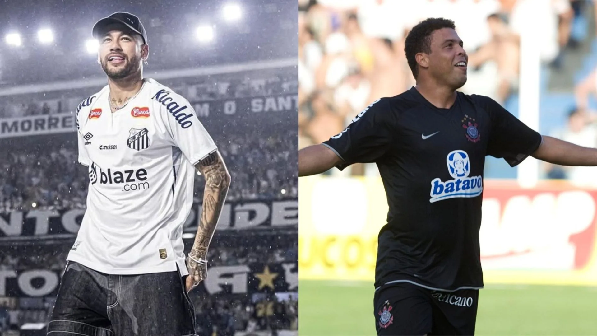 Ronaldo Fenômeno no Corinthians x Neymar no Santos; qual craque teve o maior valor de mercado?