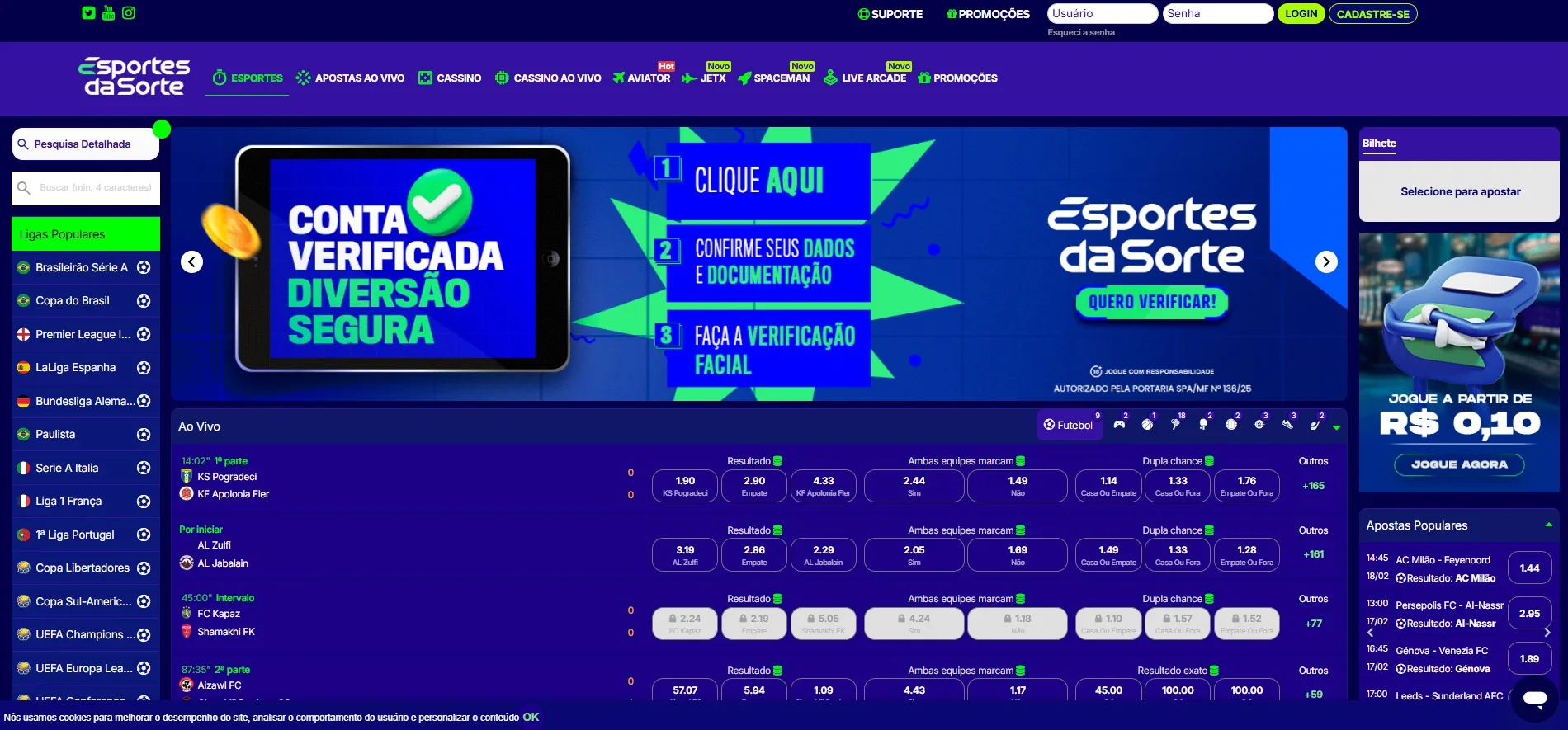 site Esportes da Sorte Brasil