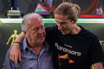 Zico e Filipe Luís, em encontro no Museu do Flamengo