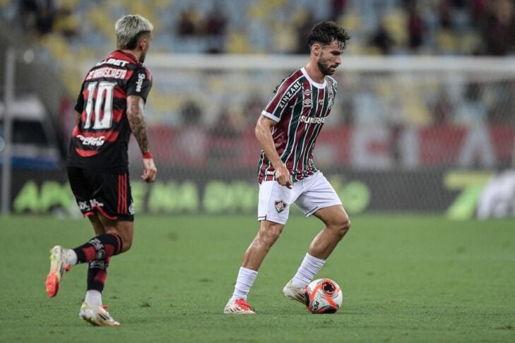 Jogadores de Flamengo e Fluminense na primeira final. Foto: Thiago Ribeiro/AGIF
