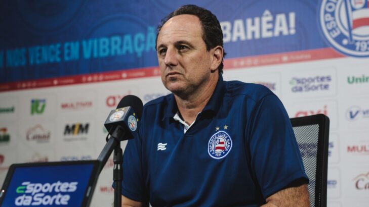 Rogério Ceni em coletiva pós-jogo do Bahia (Letícia Martins - Divulgação)