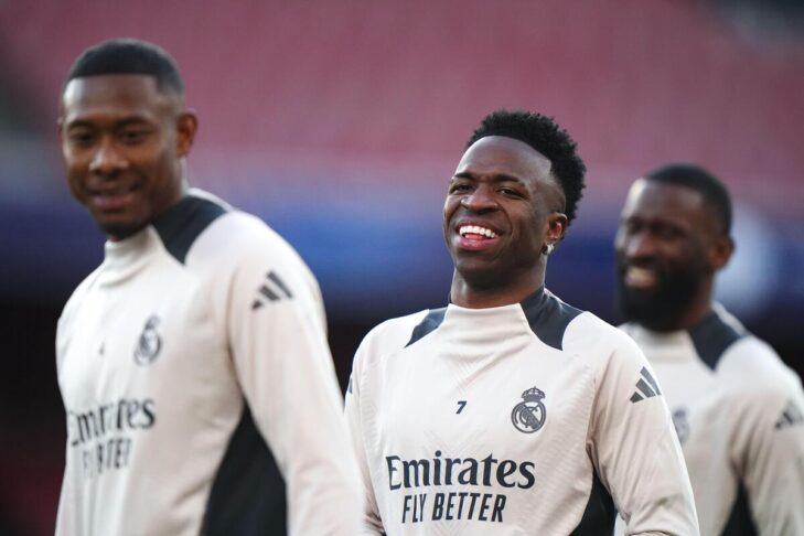 Vinicius Júnior em treinamento pelo Real Madrid. Foto:
PA Images / Alamy Stock Photo