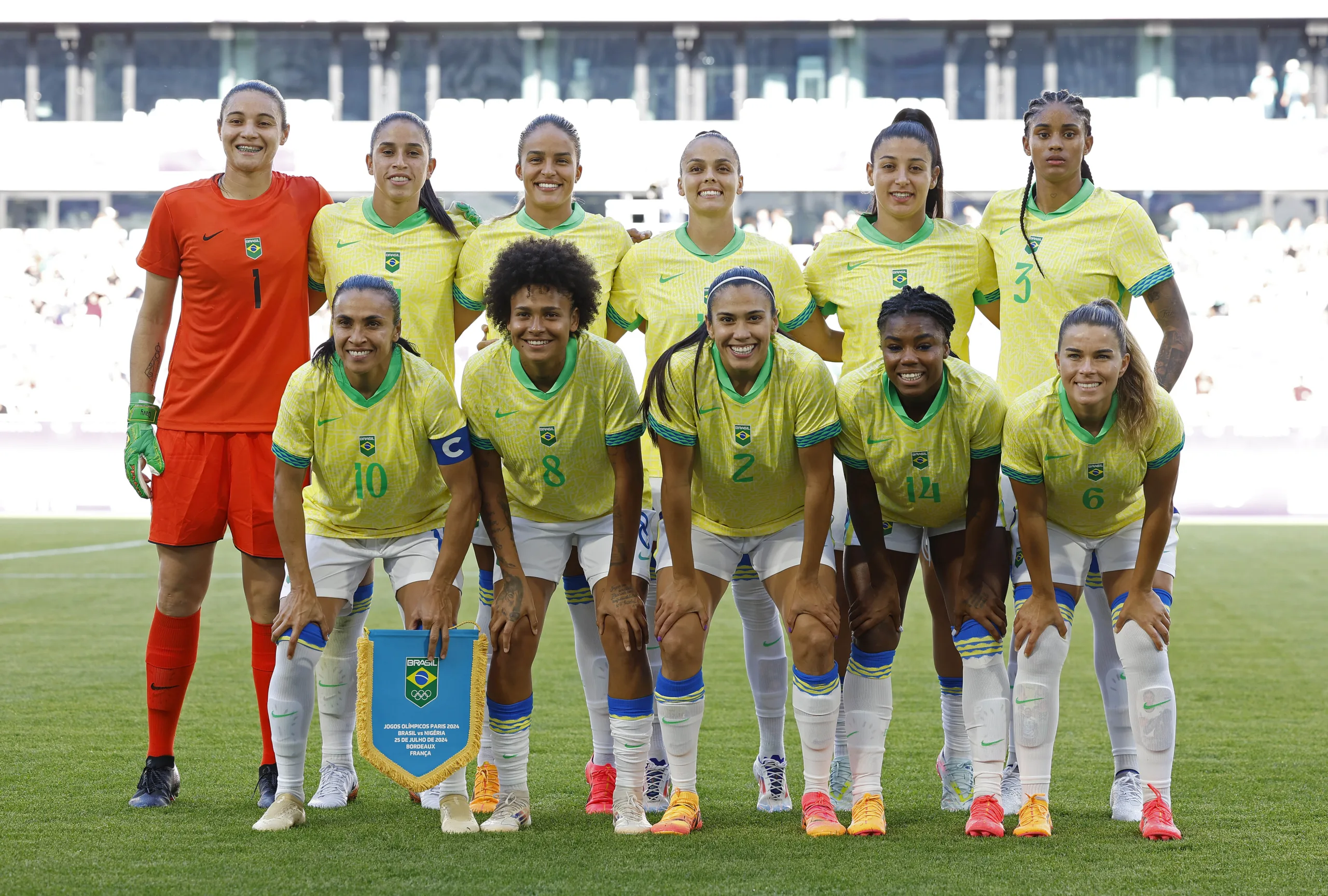 Jogadoras da seleção brasileira feminina. 