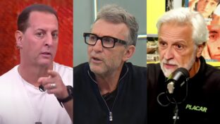 Craque Neto, Sormani e Benja em análise sobre o futebol brasileiro. Foto: Reprodução