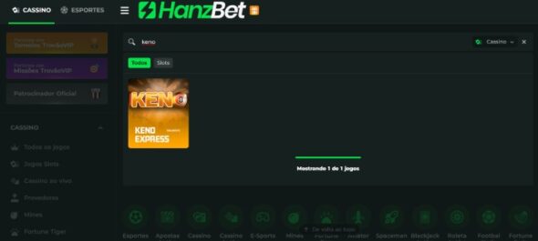 Jogar Keno Online HanzBet Keno Online cassino online