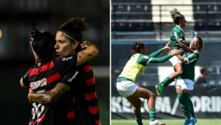 Jogadoras do Flamengo e do Palmeiras - (Nayra Halm/ Staff Images Woman/ CBF - Staff Images/CBF)
