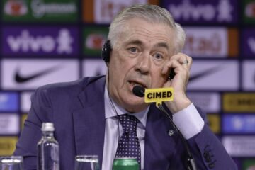 Ancelotti, em coletiva de apresentação na seleção brasileira