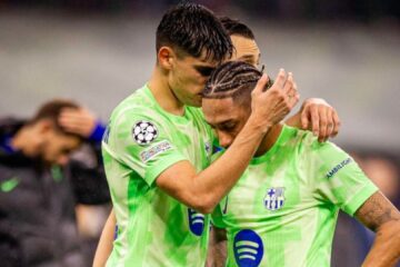 Jogadores do Barcelona após eliminação nas semifinais da Champions League