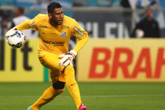 Ex-goleiro Aranha em jogo pelo Santos