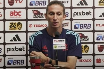 Filipe Luís, em coletiva do Flamengo