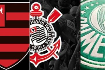 Logos de Flamengo, Corinthians e Palmeiras