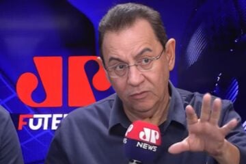 Flavio Prado, em transmissão da Jovem Pan