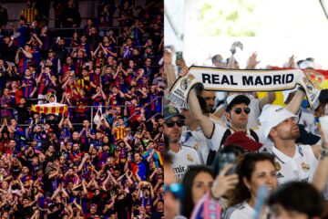 Torcedores Barcelona e Real Madrid