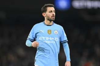 Bernardo Silva em jogo do Manchester City