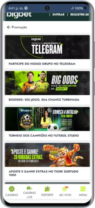 BigBet Mobile Ofertas BigBet Bônus